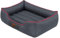 DOGGY Hobbydog CORSCL12 Hundebett, Sofa, Korb Tierbett Comfort, Größe XL, 82 x 62 cm, grau mit einem roten Streifen
