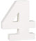 Rayher 62704000 MDF- Zahl 4, weiß, 11 cm, Stärke 2 cm, 3D-Zahl Holz, Holz-Zahl, Mittel