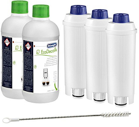 2x DELONGHI EcoDecalk Entkalker + 3x DELONGHI Wasserfilter DLS C002 + 1x DELONGHI Reinigungsbürste (Pipe Cleaner)
