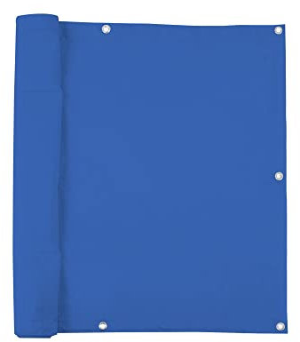 jarolift Brise Vue pour Balcon, Revêtement et Pare Vue de Balcon, Protection Contre Le Vent et Le Soleil, Étanche Á l'eau, 600 x 75 cm (24 Oeillets), Bleu Azur