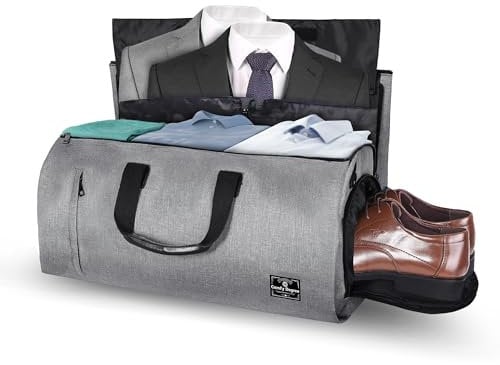 Comfy Degree Kleidersack Reisetasche Anzugsack 2 in 1 Garment Bag mit 15 Laptopfach, Schuhfach, und verstellbarem Schultergurt Sporttasche Reisetasche mit Schuhfach & Nassfach - 45L hohe Kapazität
