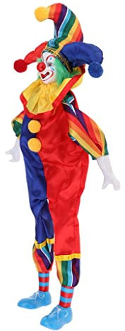 Perfeclan 38cm 15 Zoll Vintage Porzellan Hängenden Fuß Clown Puppe Harlekin Puppe Modell - # 1, 38cm