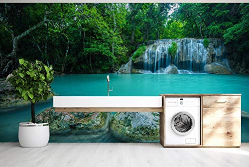 Photo Mural Vinyl and Wallpaper for Bathroom River | Photo Mural for Walls | Decorative Vinyl | Mural | Wallpaper | Various Sizes | Dining Room, Living Room, Bedroom Decoration 400x300cm