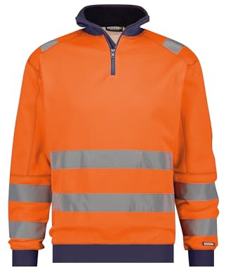 DASSY® Denver Warnschutz Sweatshirt - Größe 4XL - NEONORANGE/DUNKELBLAU