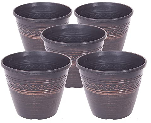 YouGarden Set of 5 'Infinity' Round Planters 28cm Copper