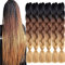 Braids Extensions Braun 24 Zoll 6packs kanekalon kunsthaar Schwarz Braun Jumbo zöpfe Haarverlängerung kunsthaar zum einflechten Braun Zöpf Box braids Crochet haar (Schwarz-Dunkelbraun-Hellbraun)