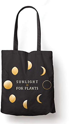 BLAK TEE Sunlight is for Plants Organic Cotton Reusable Shopping Bag Black