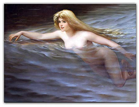Kunstdruck Poster - Luis Ricardo Falero Nymphe 80x60 cm ca. A1 - Alte Meister Bild ohne Rahmen