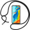 INGEN Collier pour Huawei P30 Lite Coque - Étui pour Téléphone avec Cordon Transparente TPU Bumper Lanyard Case Tour Housse en Silicone avec Collier - Noir