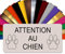 Plaque Attention Au Chien Autocollante – Plaque De Maison PVC Adhésive 10 x 5 cm – 21 Couleurs Disponibles (Beige)