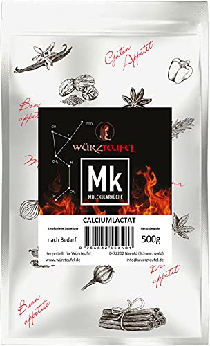 Calciumlactat, Kalziumlactat, E327. Feines Granulat. 99,99% rein. Zum festigen von Natriumalginat, Pectin. Molekulare Küche. PE - Beutel 1000g (1,0 KG)