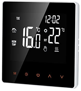 Kavolet WIFI Smart Thermostat for Electric Underfloor Heating, LCD Display Touch Screen Digital Temperature Controller Week Programmable Electric Floor Heating Thermostat for Home School Office Hotel