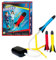 GÜNTHER FLUGSPIELE 1556 - Raketenspiel Air Rocket², ca. 23 cm große Raketen, Wurfspiel mit 3 Schaumstoff-Raketen und Startpumpe, Raketen Spielzeug für Kinder ab 4 Jahren, bis zu 20 m Reichweite