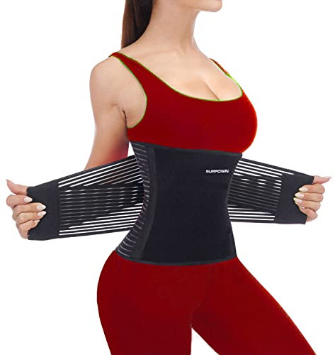 Waist Trainer Damen Herren, Bauchweggürtel Abnehmen, Taillen Trimmer Gürtel, Sport Taillenformer bauchweg, Rückenstütze, Schwitzgürtel Bauchgurt Fitness gürtel training frauen männer, Schwarz L