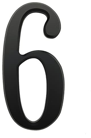 Ywonoby 3D Mailbox Numbers 2.4 Inch(6 cm) Self Adhesive House Numbers Stickers for Door Numbers, Address Numbers, Black(6)