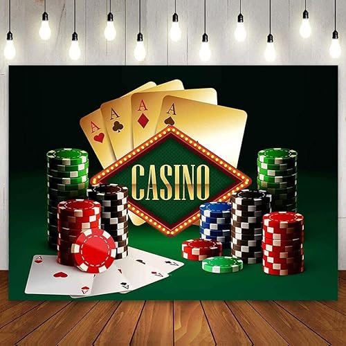 Grüner Casino-Hintergrund für Casino-Geburtstagsparty-Dekorationen, Casino-Chips, Spielkarten-Hintergründe, Casino-Club, Poster, Pographie