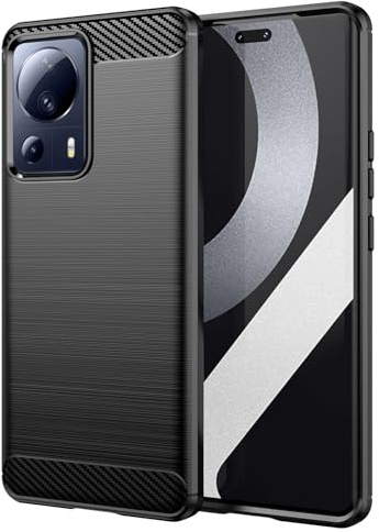 betterfon Carbon Handyhülle kompatibel mit Xiaomi 13 Lite | Smartphone Case aus TPU-Silikon | Schwarz