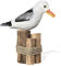 IMAGO Dekoration Gartendeko maritim Möwe Möve Vogel Vögel mit Kind auf Dalbe, Holzdekoration (Möwe)