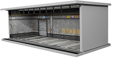 Harilla 1/64 Spielzeugautogarage mit Licht für Autos, Autos Parkhaus Autovitrine für Sportwagen, Parkhaus Vitrine Auto Veranstalter Tischdekoration für Sammler, Spielzeugautos, Sportwagen, Stil a