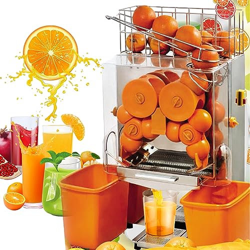 Exprimidor Automático de Naranjas, Extractores Automáticos Eléctricos con Caja de Chatarra 22-30 Piezas/min Máquina Comercial de Jugo Fresco 40-80 Mm Prensa de Entrada Licuadora Máquina Para Hacer