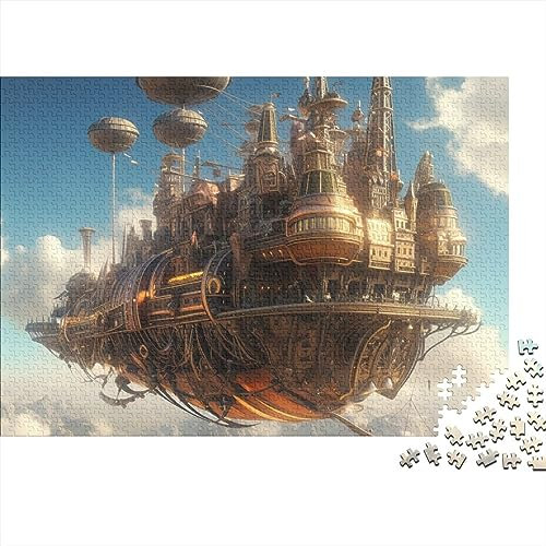 Airships in The Sky Puzzle Adulte Et La Jeunesse The Airships That Patrol The Empire Cadeau Famille Puzzle Classique 3D Scie Sauteuse Jouet En Bois Cadeau Unique Décoration Intérieure 1000pcs (75x50cm