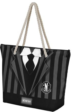 Wednesday Uniform-Soleil Strandtasche, Schwarz, 52 x 37 cm