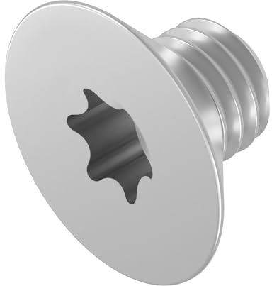 SECCARO Tornillo avellanado M2 x 3 mm, acero inoxidable V2A, VA A2, ISO 14581, hexágono interior (TX), rosca completa, 20 unidades