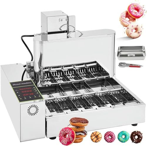 2000W Commercial Donut Making Machine, Auto Flip, Adjustable Thickness, Intelligent Control Panel, Digital Fryer, Mini Donut Maker-1pc
