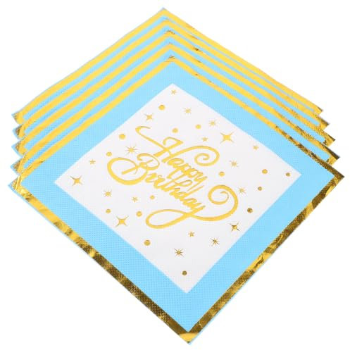 Bedruckte Papierservietten Happy Birthday Blau 16 Stück 2-lagig