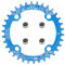 yongness Plato de manivela de Bicicleta Plato Estrecho y Ancho 34T Plato de Bicicleta de Plato único con Dientes positivos y Negativos 104BCD Adecuado para Bicicletas MTB y de Carretera Azul
