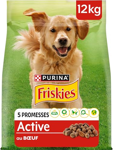 FRISKIES Trockenfutter für Hunde, aktiv, Rindfleisch, 12 kg