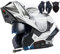 Letetexi Motorradhelm Klapphelm mit Bluetooth ECE Zertifiziert Modularer Helm Integralhelm Doppelvisier Mopedhelm Racing Helm für Erwachsene Männer Frauen Roller Helm Sturzhelm Damen Herren