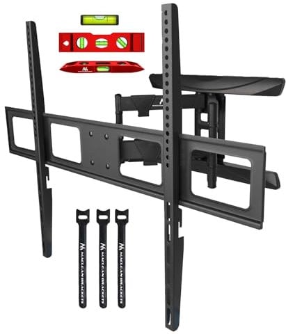 Supporto TV Maclean, VESA max 800x600, 43-100, 80 kg, regolazione angolo orizzontale e verticale, doppio braccio articolato, per molti TV LCD, LED, OLED 50-500 mm, nero, MC-423