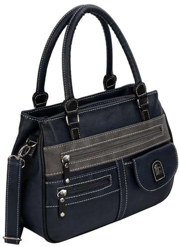 EAAKIE Damen Tasche, Schultertasche, Handtasche, Umhängetasche mit Leder Optik und vielen Fächern