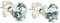 pewterhooter Women 925 Sterling Silver Crystal Stud Earrings (Chrysolite green)