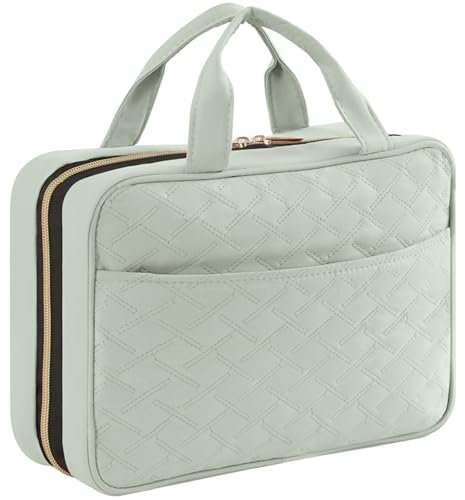 Lifewit Reise Kulturbeutel Damen, große Reise Kosmetiktasche Kulturtasche zum Aufhängen Organizer für Frauen, transparente Schminktasche mit hängendem Haken für Behälter, Medium,Minzgrün