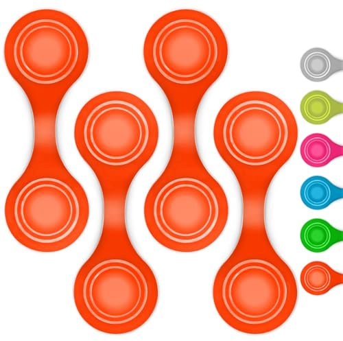 smartday Magnetische Reflektoren Orange (4er Set) - Reflektoren Clip Anhänger für Kinder, Schulranzen, Kleidung, Kinderwagen & Hunde I Reflektor, Leuchtanhänger Hund