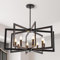 HvKvHvY Vintage lampe wohnzimmer,E14 Geometrische Bauernhaus Hängeleuchte 8-Licht Industrielle Metall Deckenleuchten Wohnzimmer Für Kücheninsel Flur Esszimmer Eingang (Schwarz)