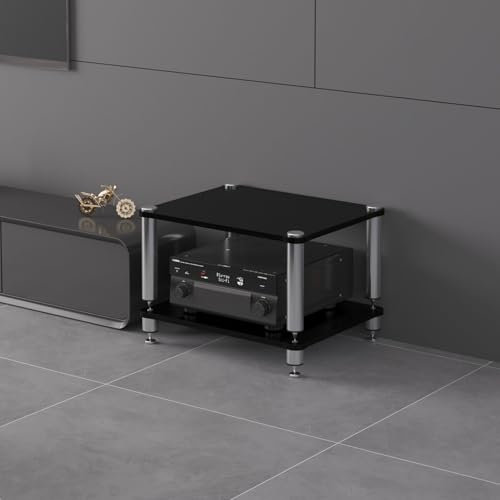 BAYTEWJX Multifunktionales Ablageregal Beistelltisch Plattenspieler Schallplattenständer TV Rack HiFi Regal Audio Schrank Stabil Haushaltsregal für Wohnzimmer Schlafzimmer Büro.(Rosso,60x48x60cm)