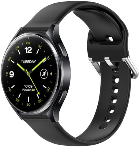 GIOPUEY Cinturini Compatibile con Xiaomi Watch 2, Morbido Silicone Cinturino [Resistente all'Usura] [Traspirante] - Black