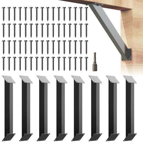 Andorm 8 Pack 45 Degree Angle Support Bracket, 45 Corner Angle Brace Heavy Duty for Wood Beam Pergola Brackets