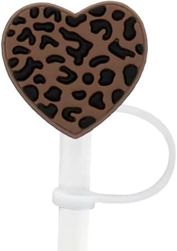 Dark Brown Straw Cover for Stanley 40&30 Oz Cup, 8mm Silicone Straw Covers Cap for Stanley Cup Accessories, Cute Straws Topper for Tumblers, Straws Cap Stopper for Reusable Straws Tip Lids.