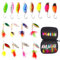 16Pcs Set Cucchiai Esche Artificiali Spinningi Metallo con Borsa Portatile, Cucchiaini Pesca Spoon Trout Multicolore 3g/3,5g/5,6g, Esca per Luccio Lucioperca Persico Trota Persici Salmerini Salmone