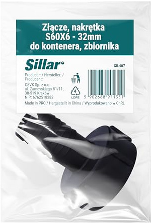 Sillar S60X6 Adapter für 1000L Mauser IBC Container – Reduzierung auf 1 1/4 (DN32) für Schlauchanschluss | Wassertank Verlängerung, Universal Adapter für Tonnenfassventil & Gartentankventil