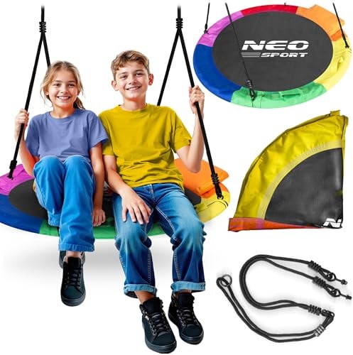 Neo-Sport Schaukel Nestschaukel Outdoor Kinderschaukel Mit Kissen 105 cm Tragkraft bis 150 kg Swingo Mehrfarbig