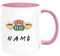 Central Perk Tasse à café personnalisée, blanc avec intérieur rose, design personnalisé
