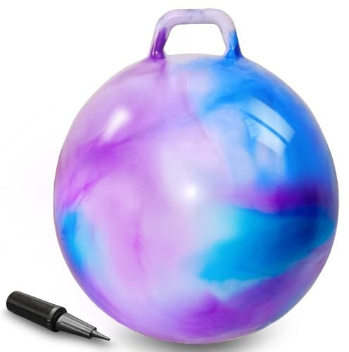 AMFUN Pallone da Salto, Planet Palla da salto, Spazio Tramoggia con Pompa, per bambini dai 3 agli 8 anni, diametro 55 cm, Blu Viola