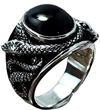 RVHAOODI Schlangenring Schwarzer Schmuck Zubehör Schlange Finger Ring Party Accessoire für Frauen