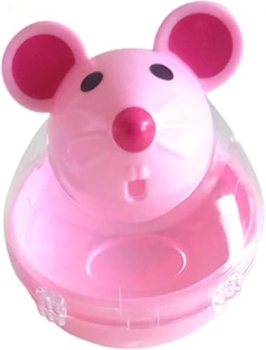Zhhuoc Pink Interactive Toys for Cats, Play Cat Toy Pet Cat Kitten Mouse Shape Treat Holder Food Storage Dispenser Chew Play Toy for Indoor Cat and Kitten Exercise,Toys