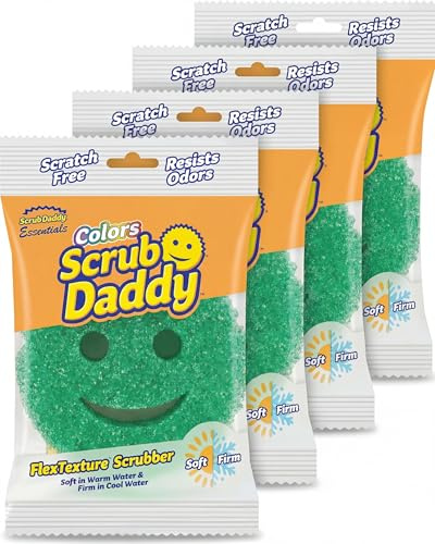 Scrub Daddy Essentials Kitchen Sponges, Pack of 4 | Washing Up Dish Sponges, Texture Changing Washing Up Sponge, Non Scratch Dish Scrubber